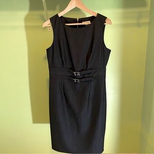 Calvin Klein Sleeveless Double Belted Sheath Dress